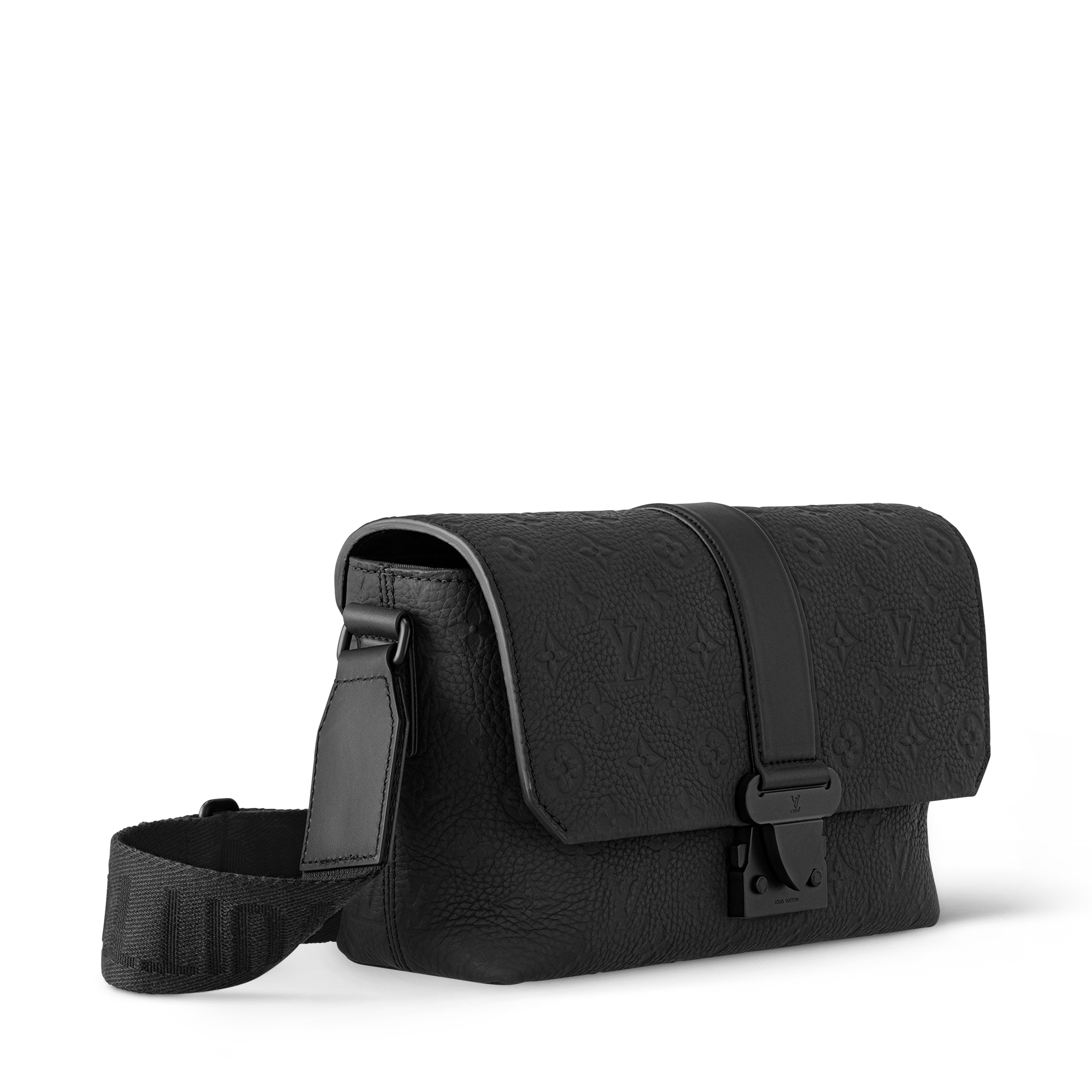 S-Cape Messenger Bag - Luxury Monogram Taurillon Leather Black